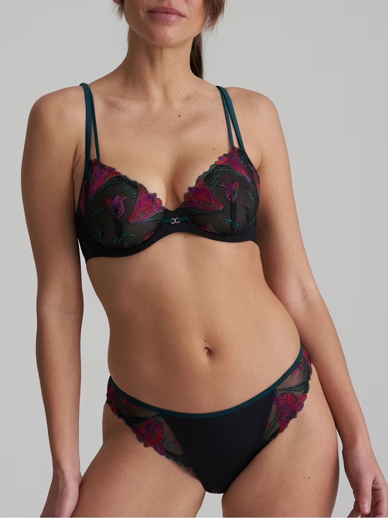 Marie Jo Other - Marie Jo Yoly Lingerie Set Bra 36D Panty M Jewel Green Floral Lace NWT